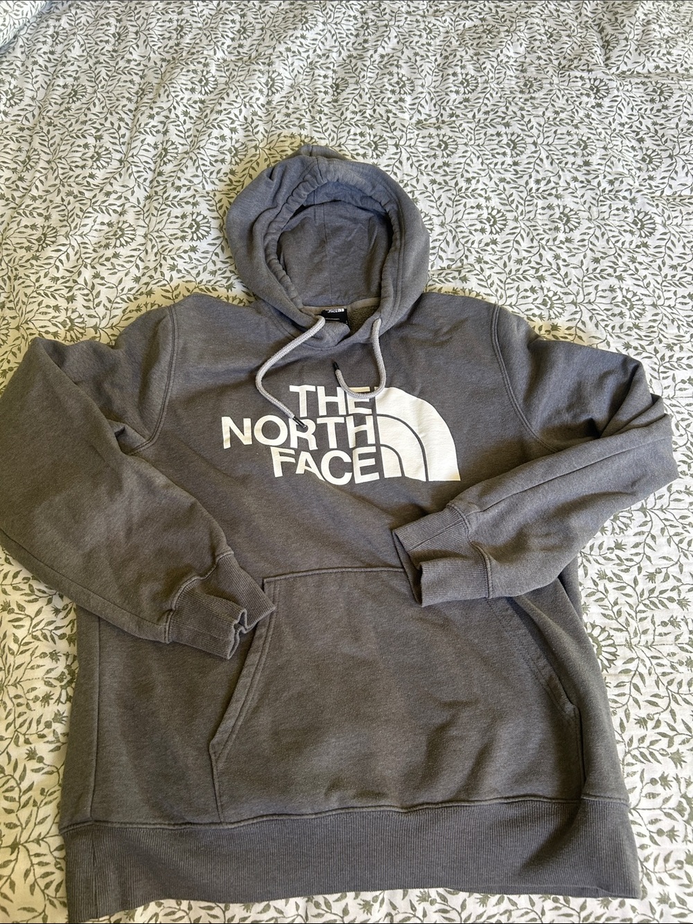 The North Face Dark Gray Hoodie with White Logo